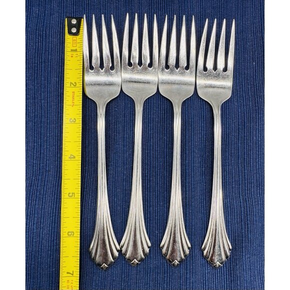 Oneida Bancroft Fortune Salad Fork 6.75 inch Lot of 4 Stainless Flatware USA - Picture 5 of 5